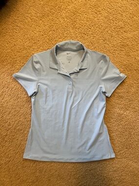 Nike Women's Light Blue Polo Dri-FIT Shirt NWOT